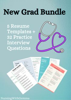 the new grad bundle includes resumes, medical records and an interview guide for nursing students