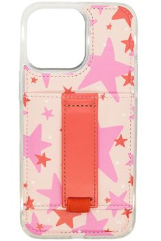 Playlist by Carliestylez Case Design: Pastel pink background with pink, red, and white starsFinger Strap Color: Solid red Case Features:- Comfortable finger loop that can be used with either hand- Wallet pouch that is designed to fit 2 cards (as it breaks in, more cards can be added)- Adjustable kickstand to prop up your phone- Vegan leather material- Shock-absorbing inner pad U.S. Patent No. D946,562 Preppy Iphone Case, Preppy Phone Case, Pastel Pink Background, Door Signs Diy, Red Cases, Pretty Phone Cases, Pink Phone Cases, Aesthetic Phone Case, Solid Red