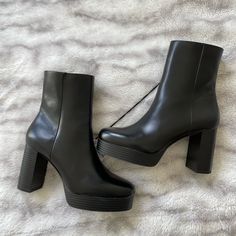 H&M Black Boots - Size 7 Us / 38 Eur. Brand New With Tag / Never Worn These Boots Have Been Sitting In My Closet Because I’ve Gone Up A Shoe Size! Edgy Platform Boots For Workwear, Edgy Platform Boots For Work, Trendy Platform Boots With Padded Ankle For Workwear, H&m Casual Boots For Fall, H&m Casual Fall Boots, Casual H&m Boots For Fall, H&m Trendy Round Toe Boots, Trendy H&m Boots With Round Toe, Trendy H&m Round Toe Boots