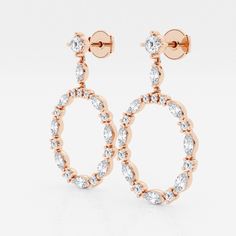 3 ctw Marquise Lab Grown Diamond Drop Earrings 14K Rose Gold F, VS2 Rose Gold Marquise Earrings For Formal Occasions, Rose Gold Gia Certified Jewelry, Gia Certified Rose Gold Jewelry, Rose Gold Marquise Earrings For Anniversary, Jewellery Box Making, Diamond Drop Earrings, Diamond Drops, Diamond Jewellery, Cute Jewelry