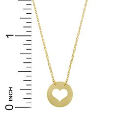 14 Karat Solid Yellow Gold Polished finish Chain is adjustable between 16 - 18 inches Gift boxed Charm measures 0.4 inch x 0.4 inch Valentine's Day Necklace With Adjustable Chain, Adjustable Open Heart Necklace With Adjustable Chain, Adjustable Open Heart Necklace, Adjustable Hypoallergenic Heart Pendant Necklace, Valentine's Day Tarnish Resistant Necklace, Adjustable Yellow Gold Heart Pendant Necklace, Heart Cut Adjustable Necklace For Valentine's Day, Dainty Round Heart Necklace With Adjustable Chain, Valentine's Day Heart Cut Adjustable Necklace