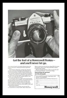 an advertisement for the honeywell pentax camera