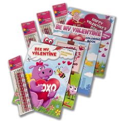 valentine's day coloring books and pencils for children