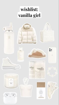 Vanilla Girl Essentials, Vanilla Girl Wishlist, Productive Aesthetic, Girl Wishlist, Girl Essentials, Vanilla Girl, Healthy Girl, Body Care Routine, School Essentials