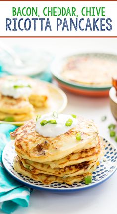 bacon, cheddar, and chive ricotta pancakes are the perfect breakfast