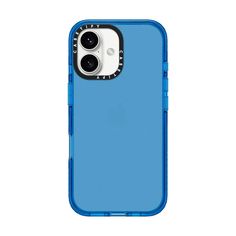 the back of an iphone case in blue