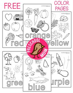 free printable color pages for preschool and pre - school students to help them learn colors