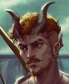 Tiefling Blacksmith, Feral Tiefling Male, Tiefling Male Character Concept, Elder Scrolls Art, Dnd Funny, Fantasy Drawings, Dnd Art, Wow Art, Realistic Art