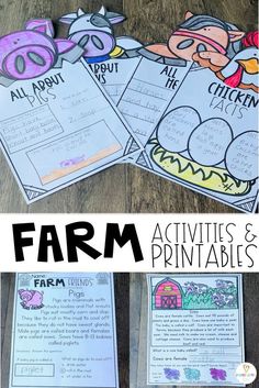 farm activities and printables for kids to learn about the animals in their life