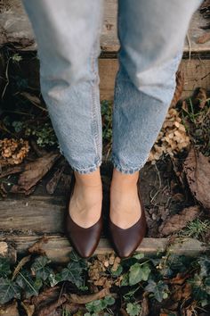 Our new, classic Mary Jane. Timeless, comfortable and ultra-feminine. Wonderfully comfortable thanks to the double softening of the insole. Stable, perfectly balanced heels. SIZE ADVICE: If you are hesitating between sizes, choose the smaller one. Ballerinas should fit snugly around the feet.   UPPER: full grain chocolate brown leather INSIDE: vegetable-tanned cowhide leather, beige SOLE: brown (tuni leather)  HEEL: 1,5 cm  Our handmade shoes hold a 2-year guarantee; however, they last longer wi Comfortable Brown Leather Shoes With Flat Heel, Comfortable Brown Leather Shoes For Fall, Casual Brown Vegetable-tanned Leather Shoes, Comfortable Brown Flats With Rubber Sole, Comfortable Brown Almond Toe Flats, Comfortable Brown Leather Shoes With Almond Toe, Comfortable Brown Flats With Leather Footbed, Brown Slip-on Flats With Removable Insole, Brown Closed Toe Flats With Removable Insole