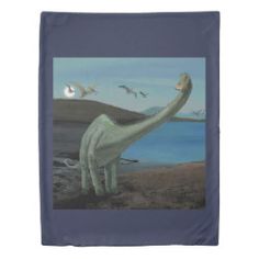 an image of a dinosaur with seagulls in the background