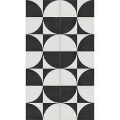 black and white tile with circles on it