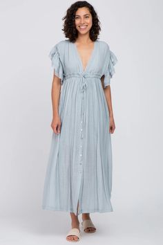 Light Blue Deep V-Neck Button Down Maternity Maxi Dress – PinkBlush Postpartum Dresses, Button Down Maxi Dress, Maternity Nursing Dress, Maternity Maxi Dress, Back Skirt, Maternity Maxi, Baby Shower Dresses, Short Sleeve Maxi Dresses, Shower Dresses