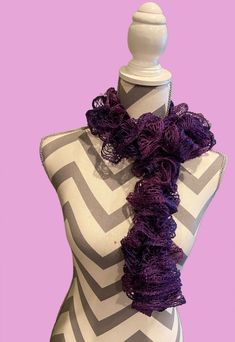 Description Handmade with luxurious Sashay Purple yarn, this ruffled scarf is the perfect accessory for adding a pop of color and texture to your outfit. Stay cozy and stylish with this unique and fashionable piece. Details length: 34" Features One of a kind, fashion jewelry, everyday jewelry Great gift for that special girl, anniversary gift, birthday gift or gift to say how much you care. Check out the rest of our store for other great products!Fast Shipping Satisfaction Guaranteed Your source Purple Yarn Scarf, Yarn Scarves, Sashay Yarn, Purple Yarn, Jewelry Everyday, Ruffle Scarf, Scarf Handmade, Metallic Yarn, Special Girl