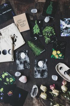 various items are laid out on the table to be used for crafts and other things