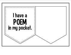 a pocket with the words i have a poem in my pocket on it and an image of