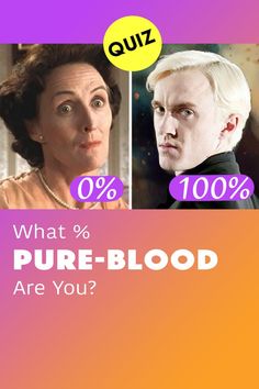 an image of two different people with the words quiz what is pure - blood are you?