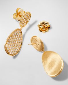 Marco Bicego earrings    Inspired by the delicate shapes of the Lunaria flower    Handengraved 18karat yellow gold    Each station with pavé diamonds    Total carat weight: 2.41    For pierced ears    Made in Italy Luxury Yellow Gold Diamond Earrings With Single Cut, Luxury Yellow Gold Diamond Earrings With Single Cut Diamonds, Luxury Teardrop Earrings With Pave Setting, Luxury Gold Teardrop Diamond Earrings, Teardrop Yellow Gold Earrings With Single Cut Diamonds, Gold Teardrop Pave Set Jewelry, Gold Teardrop Pave Jewelry, Gold Teardrop Jewelry With Pave Setting, Luxury Gold Earrings With Single Cut Diamonds