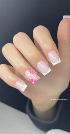 Pink Tip Nails, Cute Simple Nails, Acrylic Nails Ideas, Subtle Nails, Simple Acrylic, Cute Acrylic Nail Designs, Classic Nails