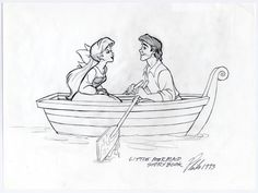 two disney princesses in a boat talking to each other