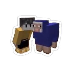 an image of two minecraft characters sticker