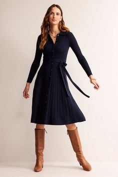 Navy Knit Dress, Midi Dress Navy, Knitted Midi Dress, Knitted Shirt, Velvet Party Dress, Ikat Dress, Fashion Board, Dress Shapes