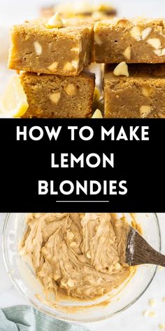 how to make lemon blondies that are super easy and delicious with only 3 ingredients