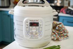 an instant pot is sitting on the kitchen counter