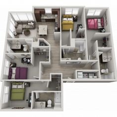 the floor plan of a two bedroom apartment