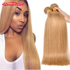 27 Honey Blonde, Blonde Brazilian, Straight Hair Bundles, Brazilian Straight Hair, Hair Weft