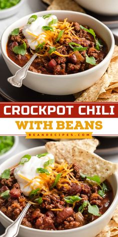 Try Crockpot Chili with Beans for the perfect warm dinner idea! This beef recipe for dinner combines ground beef, jalapeno, red kidney beans, crushed tomatoes, and tomato paste, all cooked in the slow cooker for a delicious, hearty dish. Serve it up and savor the flavor! Chili Recipe With Beans, Different Chili Recipe, Recipe With Beans, Beef Spices, Crockpot Chili Recipe, Easy Bean Recipes, Chili With Beans, Recipes With Kidney Beans, Slow Cooker Beans