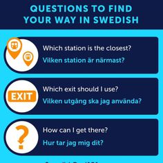 three questions to find which station is in swedish