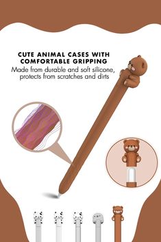 Cute Animal Aesthetic Brown Bear 2nd Gen Apple Sleeve/Case Apple Pencil Case Aesthetic, Apple Pencil Cover, Brown Apple, Apple Pen