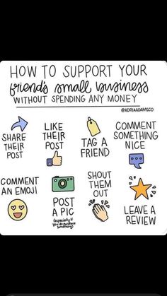 an image of someone's social profile with the words, how to support your friends