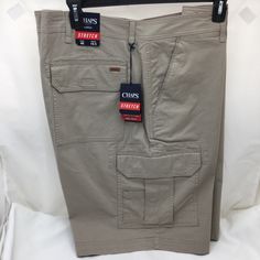 Chaps Cargo Shorts Sportswear 7 Pockets Men's Big & Tall Tan Beige Nwt 98% Cotton 2% Elastane Msrp $72.00 Size 46 Waist 47" Inseam 10.25" Rise 15" All Measurements Approximated Smoke Free Home Big And Tall Cotton Bottoms With Side Pockets, Big And Tall Summer Shorts With Pockets, Big And Tall Cotton Shorts, Men's Chaps, Chaps Ralph Lauren, Mens Cargo, Cargo Shorts Men, Black Cargo, Mens Khakis