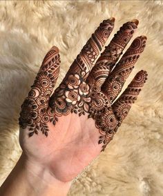 a hand with henna tattoos on it