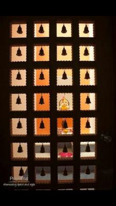 an image of the inside of a window with many different shapes and sizes on it