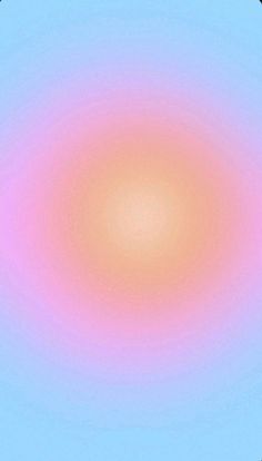 an orange and pink circle on a blue sky with some clouds in the back ground