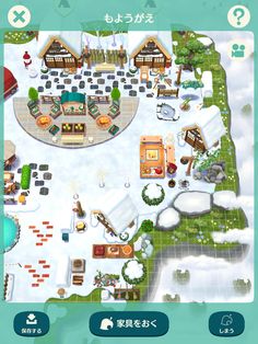 an image of a game with lots of houses and trees in it, including the map