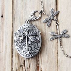 Dragonfly locket Necklace Vintage Antique Silver tone | Etsy Antique Silver Locket Necklace With Charms, Silver Antique Locket Necklace With Charms, Nickel-free Silver Bohemian Locket Necklace, Bohemian Silver Locket Necklace, Oxidized Silver Locket Necklace Gift, Silver Antique Finish Locket Necklace, Antique Finish Silver Metal Locket Necklace, Silver Locket Necklace With Oxidized Finish As Gift, Vintage Silver Locket Necklace With Charms