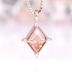 Introducing the Unique Kite Morganite Necklace, an exquisite expression of elegance and modernity. Crafted with meticulous attention to detail, this enchanting piece is designed for the sophisticated woman with an appreciation for timeless beauty. Encased in 14K Rose Gold Vermeil, the delicate blush pink hue of the morganite gemstone adds a touch of feminine allure, making it a stunning accessory for any occasion.►The pendant, inspired by the graceful flight of a kite, showcases a minimalist yet 14k Rose Gold Diamond Pendant Necklace, 14k Rose Gold Pendant Necklace, Rose Gold 14k Diamond Pendant Necklace, Delicate Rose Gold Gemstone Necklaces, Delicate Rose Gold Gemstone Necklace, Rose Gold Diamond Cut Necklace For Wedding, Elegant Pink Necklace For Her, Elegant Pink Necklace As Gift For Her, Elegant Pink Necklace