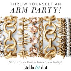 Host a stella & dot trunk show today! Ask me how to earn these bracelets for free! Arm Party, Quartz Jewelry, Jewelry Essentials, Rose Gold Bracelet, Layered Jewelry, Brand Collection, Gorgeous Bracelet