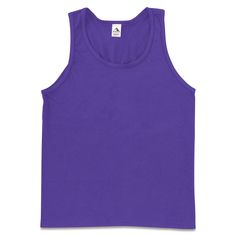 These adult tank tops are the perfect blank canvas for your own unique designs. Make one-of-a-kind tops for holidays  family events  and other special occasions. Available in multiple colors and sizes  these sleeveless tops are a 50/50 blend of polyester and cotton jersey knit. - Adult Tank Top - Purple  Small Pre-shrunk Cotton Sleeveless T-shirt, Solid Color Cotton Tank Top, Casual Pre-shrunk Sleeveless Tank Top, Casual Purple Racerback Tank Top, Basic Cotton Sleeveless Tank Top, Purple Tank Vest Top, Purple Tank Top Vest, Basic Sleeveless Cotton Tank Top, Solid Cotton Muscle Tank Tee