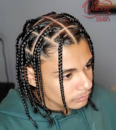 Box braids #boxbraidstyles #boxbraids #braidsformen #braidincalifornia #ceresbraider #modestobraids #braidedstyles #turlockbraids… Box Braids Men, Boy Hair, Single Braids, American Hairstyles