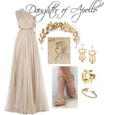 Greek Dress Goddesses, Aesthetic Daughter, Aphrodite Costume, Daughter Of Apollo, Greek Outfit, Sophia Kokosalaki, Apollo Aesthetic, Percy Jackson Outfits