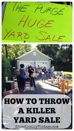 the garage yard sale is being held by people