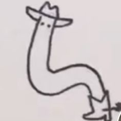 a drawing of a deer wearing a hat