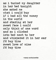 an old poem written in black ink on white paper with the words as i touched my daughter she asked me what i would buy