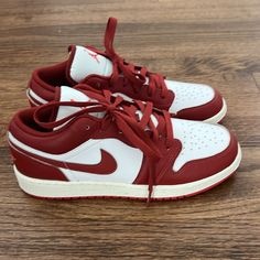 Brand New Shoes- Never Worn Outside. Buyer Pays Shipping Cost Red Shoes Nike, Nike Shoe Collection, Airforces Shoes, Red Air Jordans, Cute Red Shoes, Iconic Clothes, Nike Red Sneakers, Cute Jordans, Red Nike Shoes