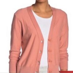 J. Crew Warm Cedar V Neck Big Buttons Ribbed Cuffs & Hems Cardigan Sweater Size Xs Classic Pink Sweater For Spring, Pink Fall Cardigan For Workwear, Pink Fall Cardigan For Work, Classic Pink Spring Cardigan, Pink Button-up Sweater For Work, Pink Spring Cardigan For Work, Pink Sweater With Button Closure For Work, Classic Pink Button-up Sweater, Pink Casual Cardigan For Work